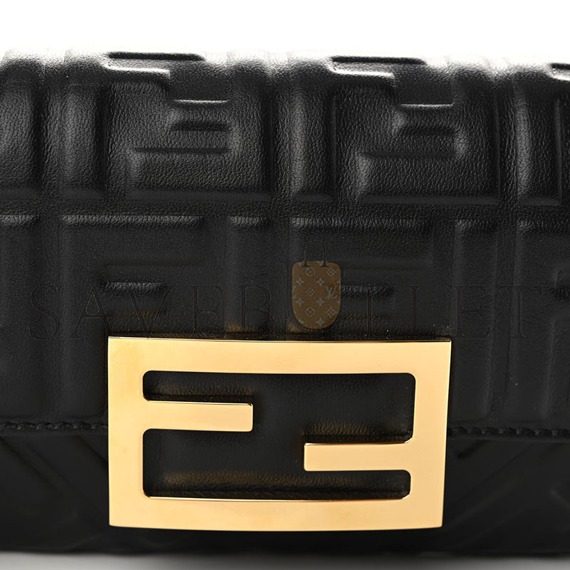 F**di nappa ff 1974 embossed phone baguette black (18.5*10*2.5cm)